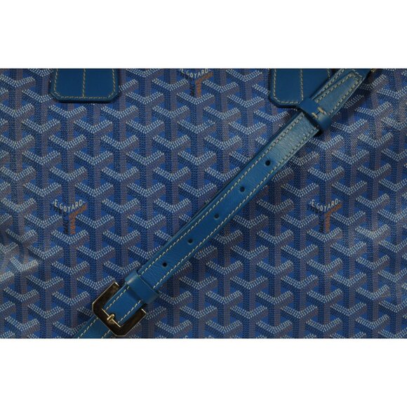 Goyard Victoria GM Blue Crossbody Travel Tote Duffle 55 Weekend Carry On Bag - Picture 8 of 16